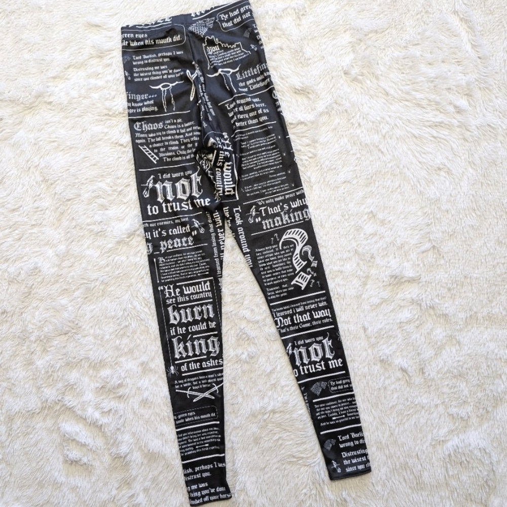 Blackmilk Game of Thrones Littlefinger Quotes HWMF Statement Leggings Size Small - Picture 8 of 15